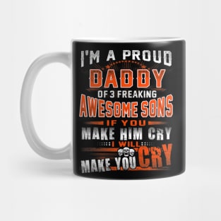 Proud Daddy Awesome Sons Fathers Day Mug